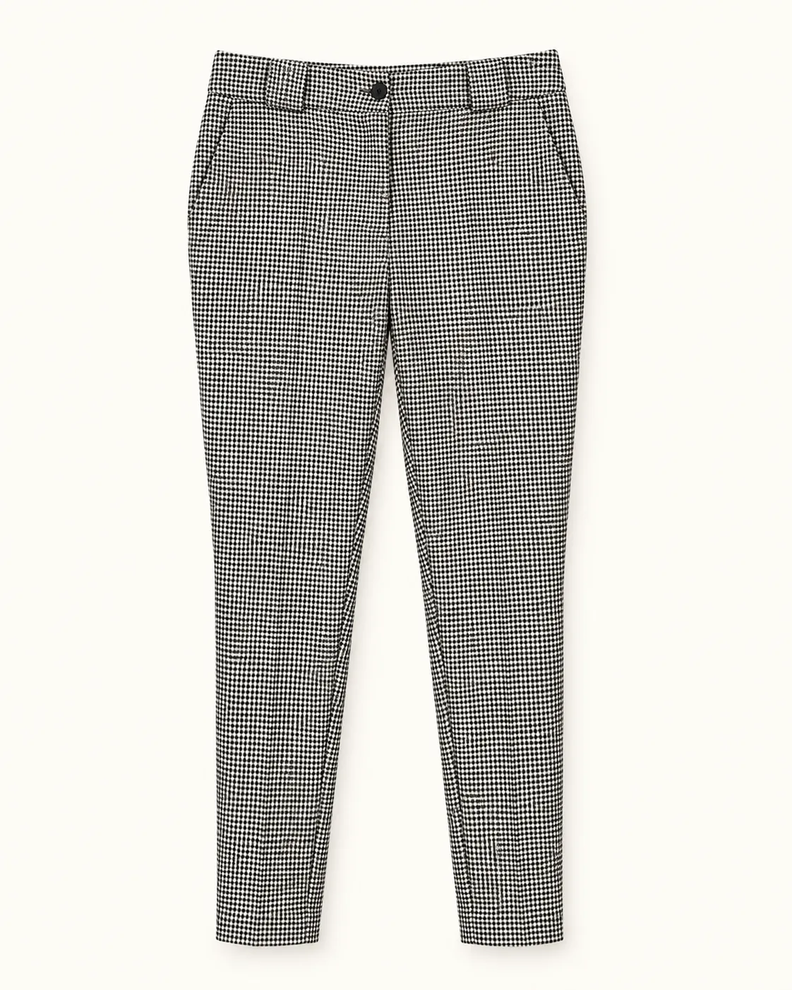 Pantalon cigarette à carreaux noir et blanc