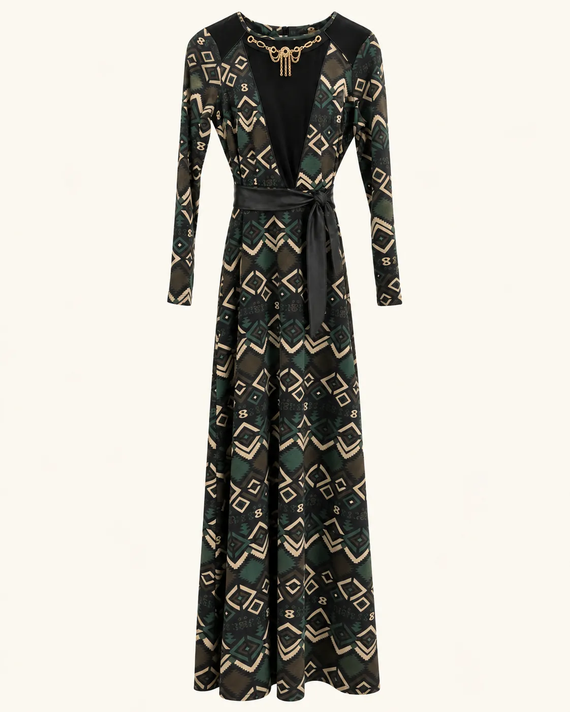 Robe longue imprimée géométrique