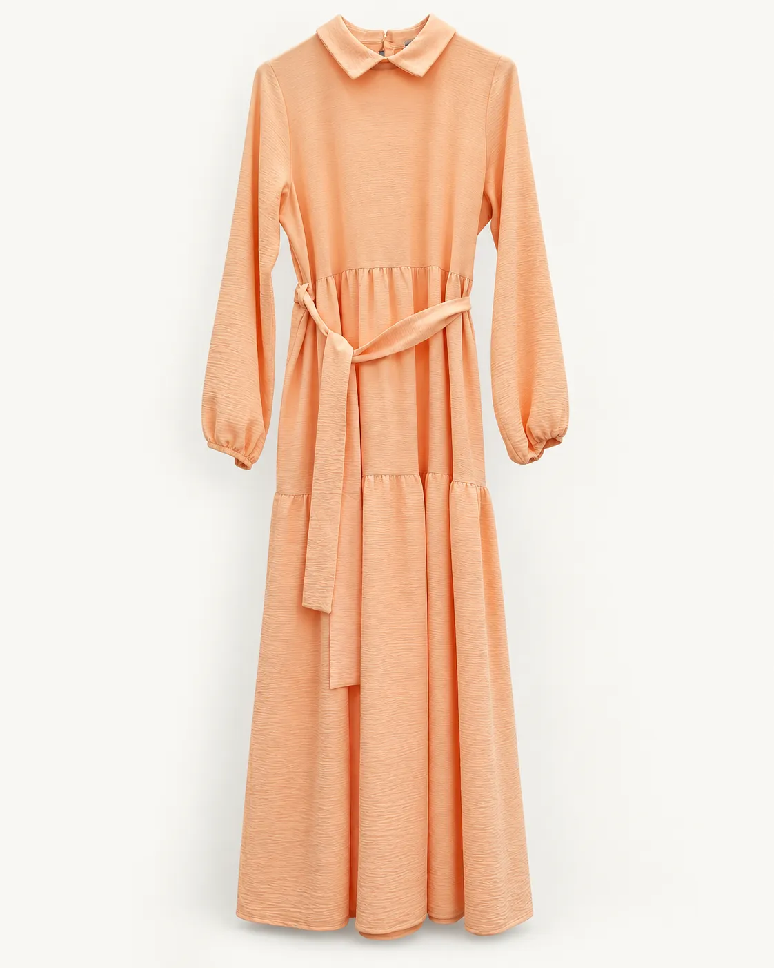 Robe longue pêche ceinturée