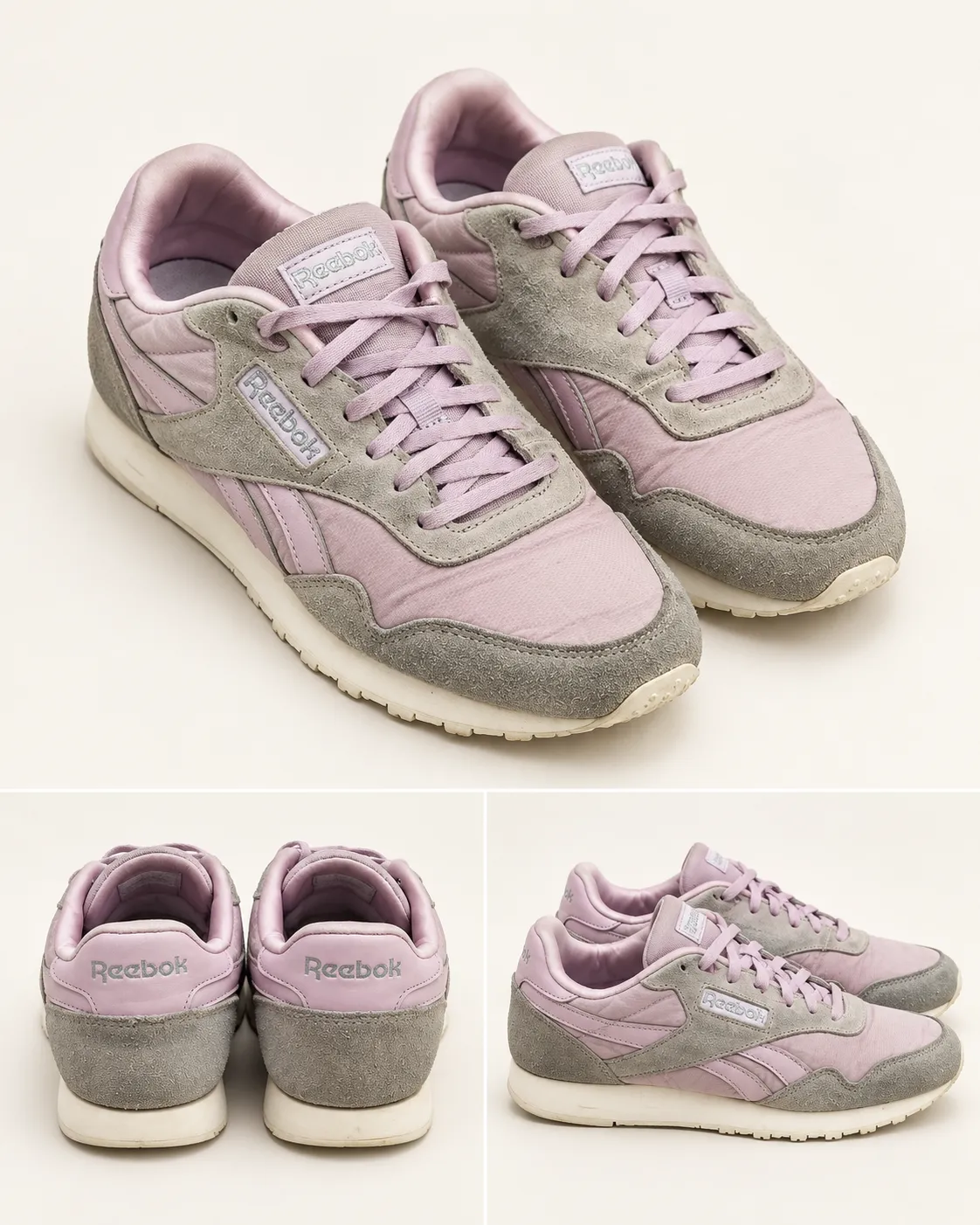 Baskets Reebok rose poudré et gris