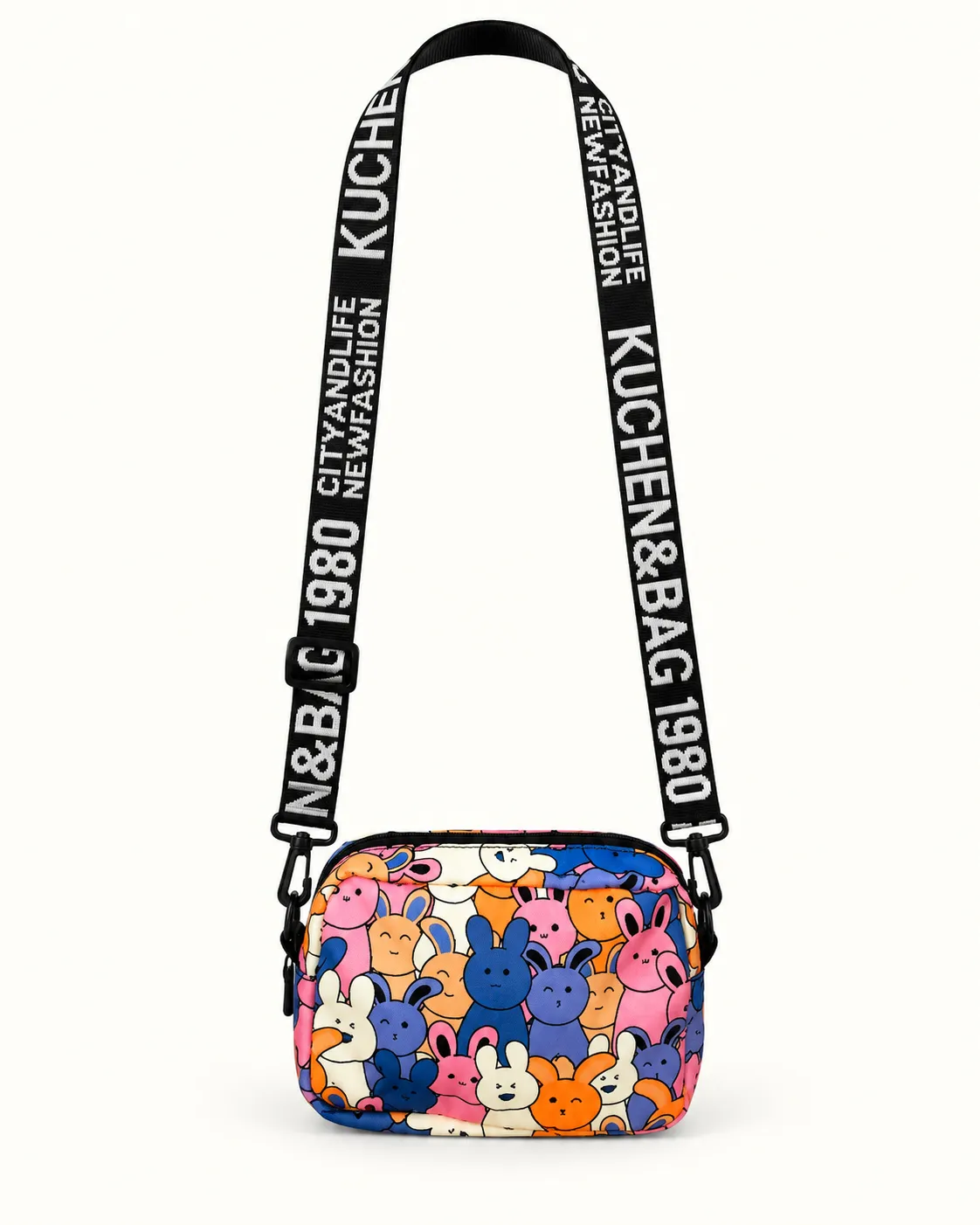 Sac bandoulière à motif lapins multicolore