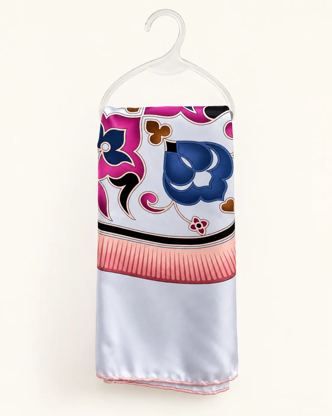 Foulard satiné à motif floral