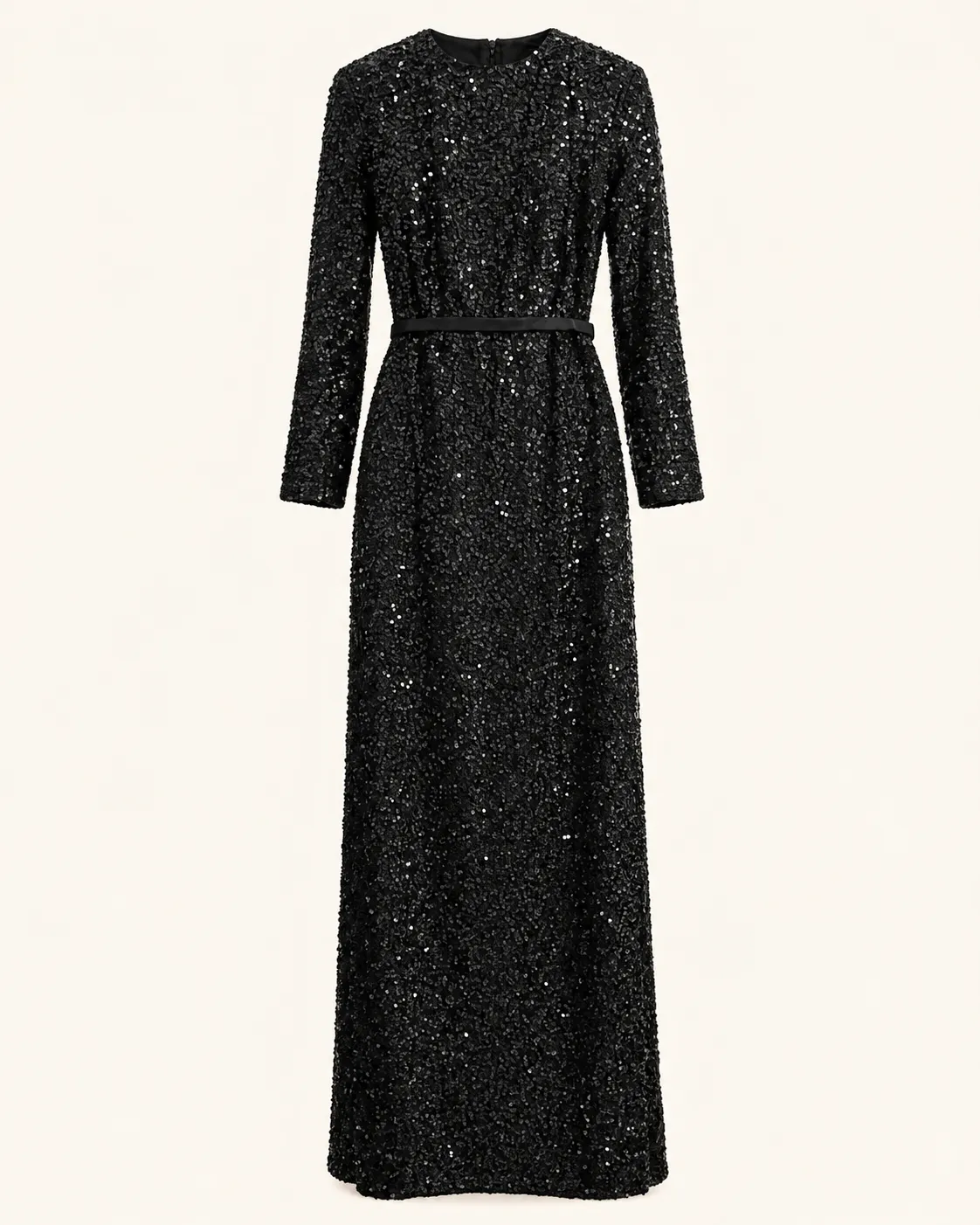 Robe longue noire à sequins