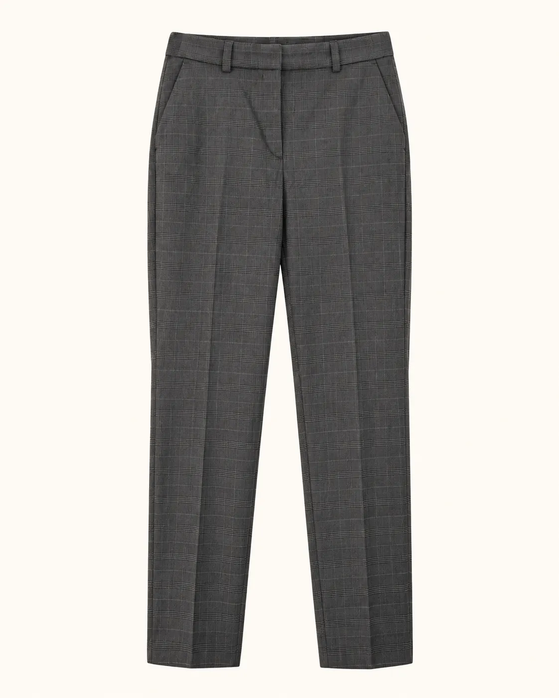 Pantalon tailleur gris à carreaux