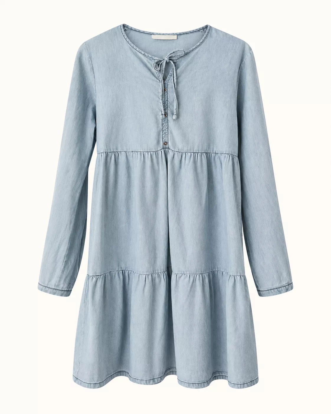 Robe tunique en jean bleu clair