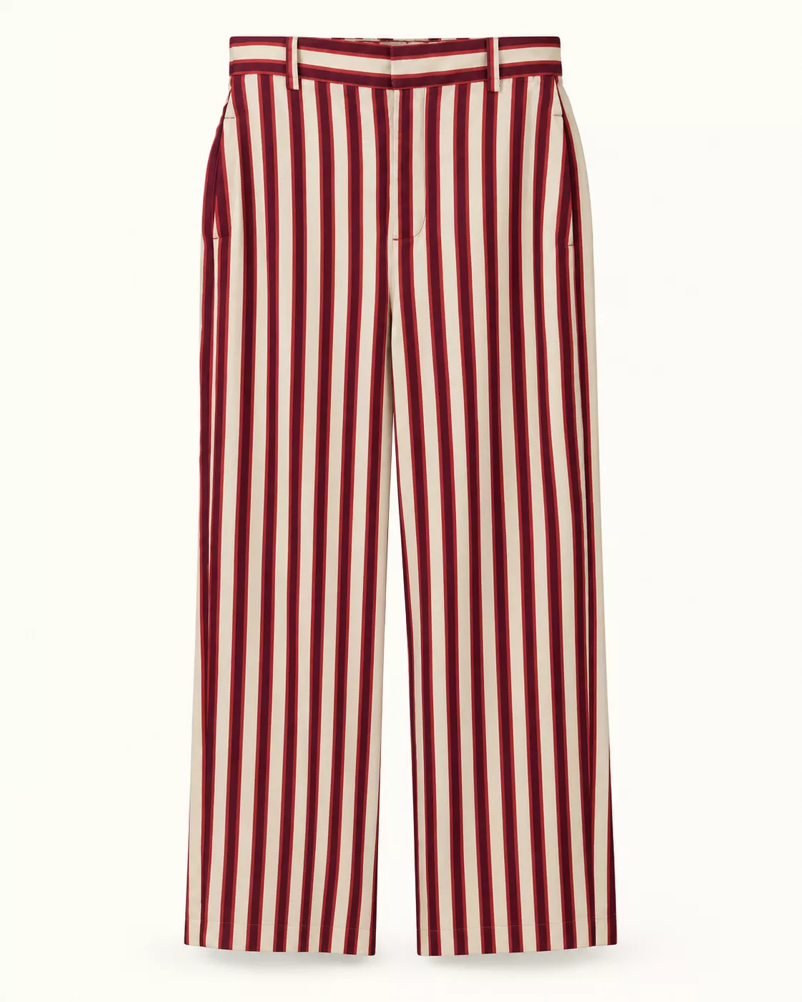 Pantalon rayé bordeaux et beige ZARA