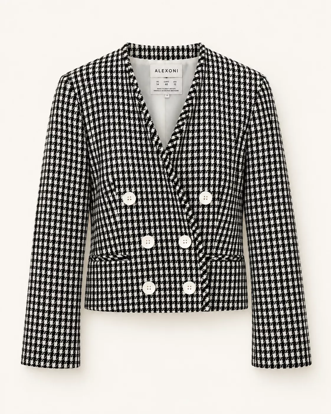 Veste courte pied-de-poule ALEXONI