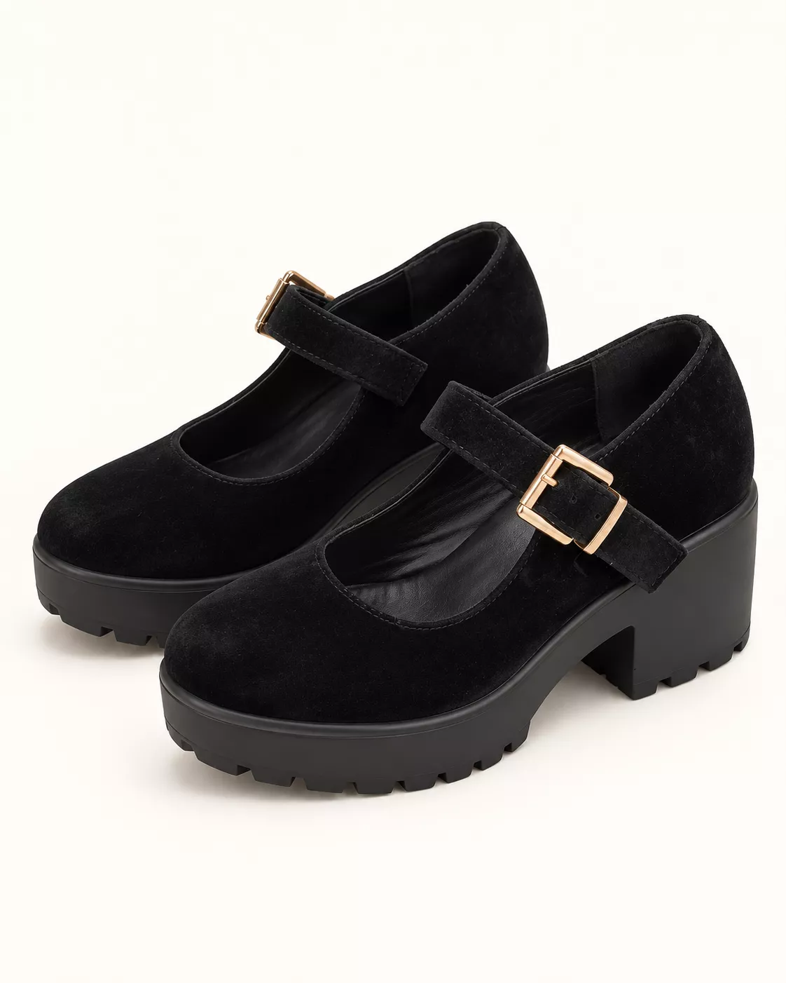 Escarpins Mary Jane noirs à talon chunky