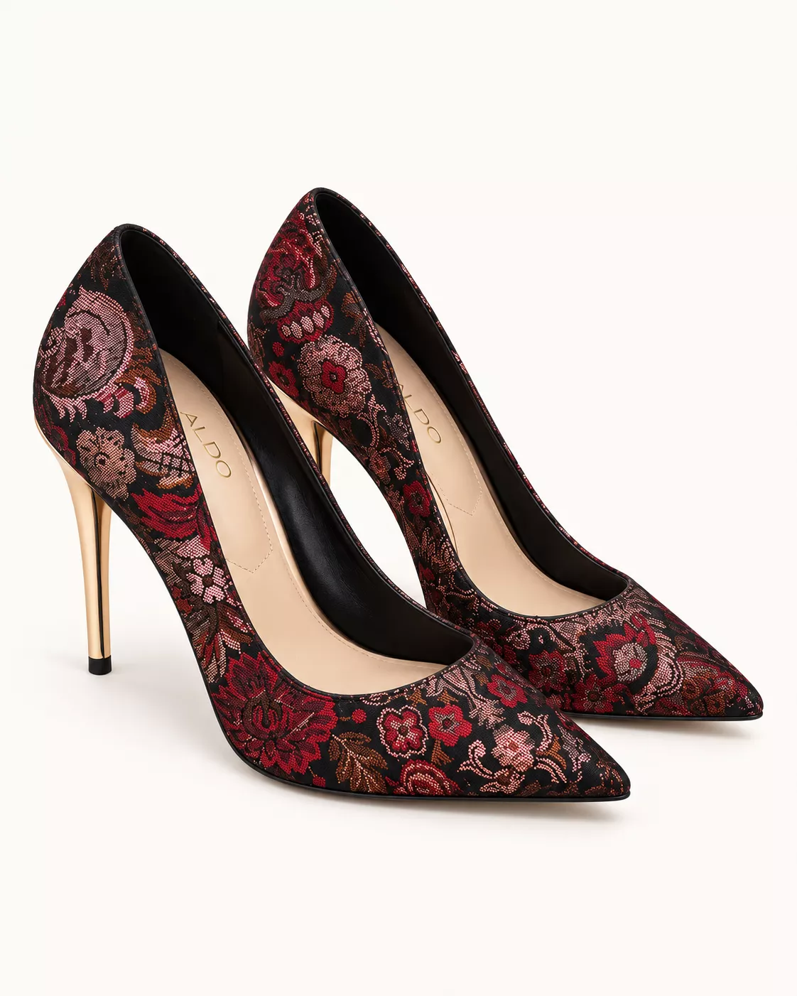Escarpins ALDO à motif floral et talon doré