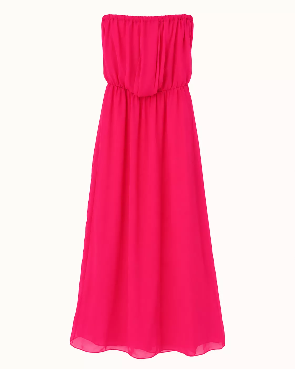 Robe longue bustier rose fuchsia