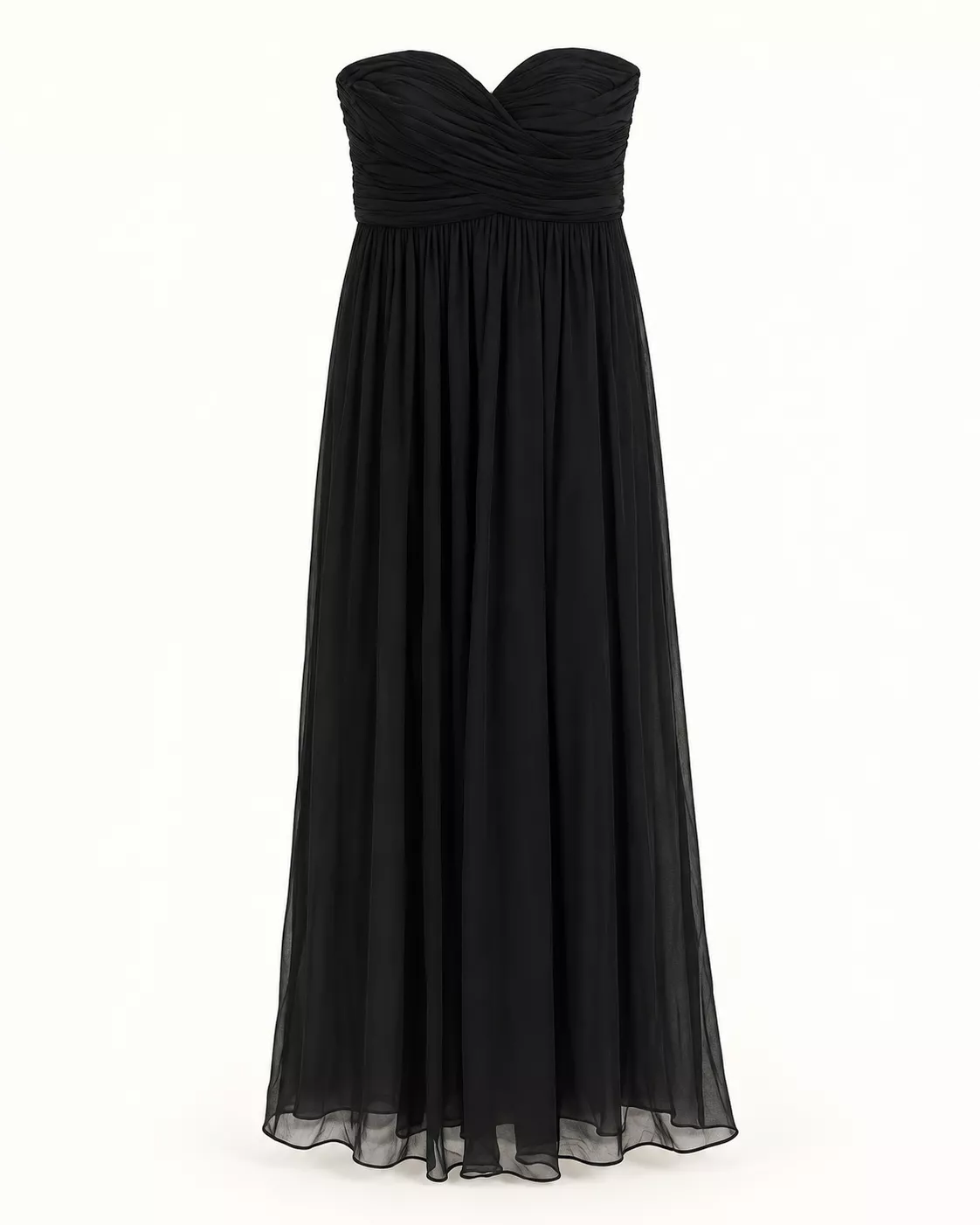 Robe bustier noire plissée