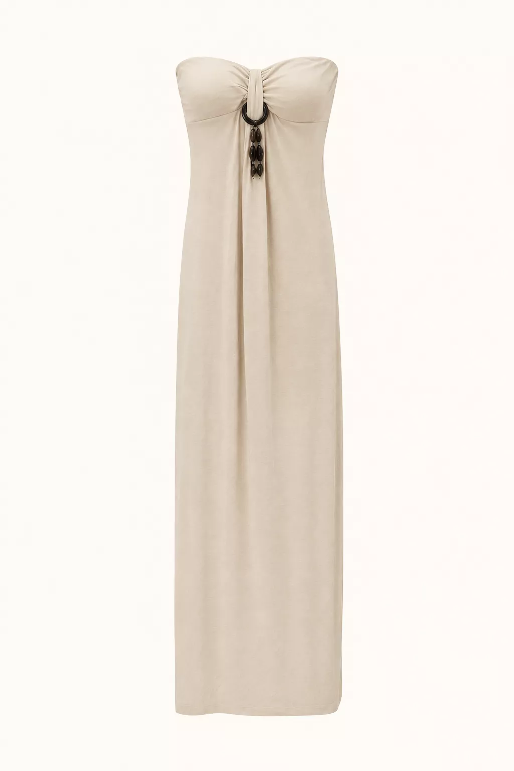 Robe longue bustier beige