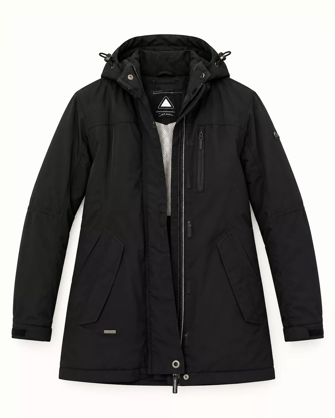 Parka noire à capuche