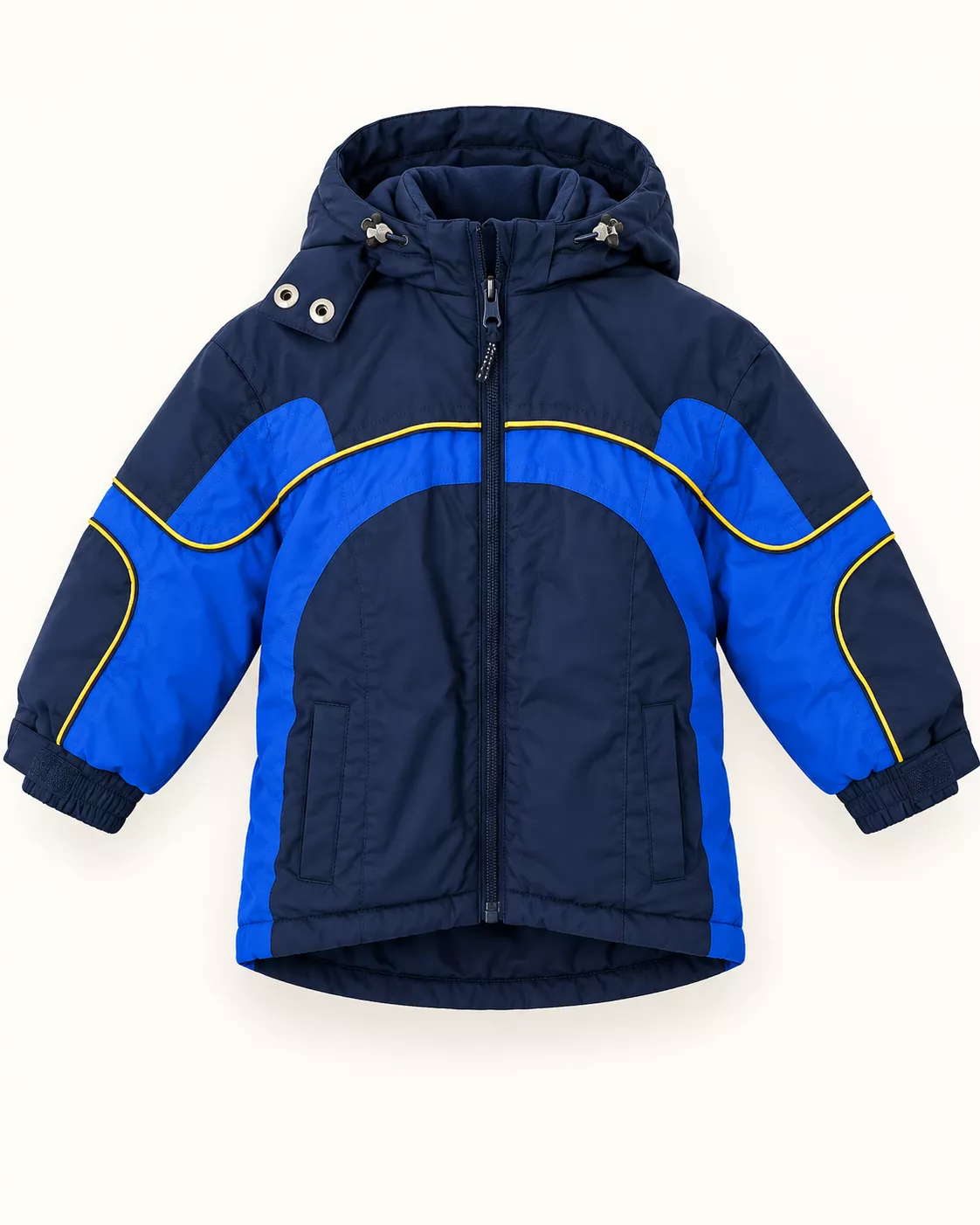Veste d’hiver à capuche bleu marine et bleu royal – Enfant