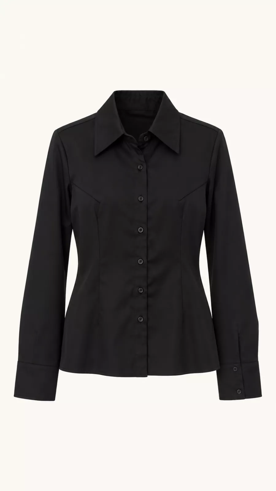 Chemise noire cintrée à manches longues