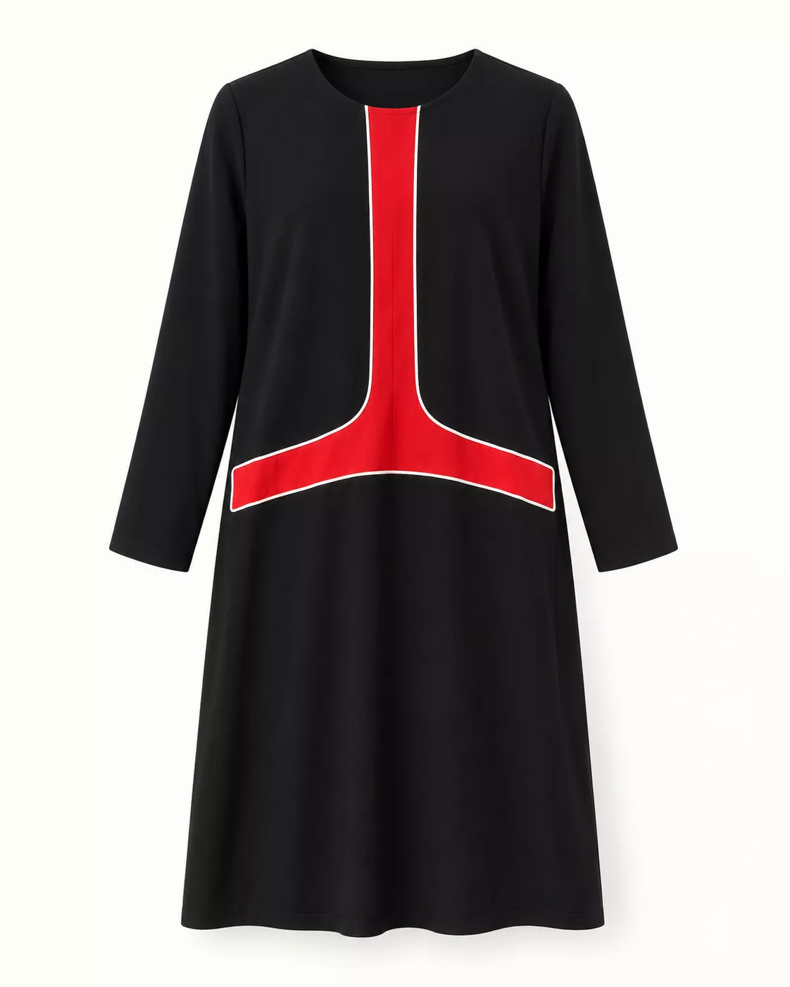 Robe noire à détails rouges