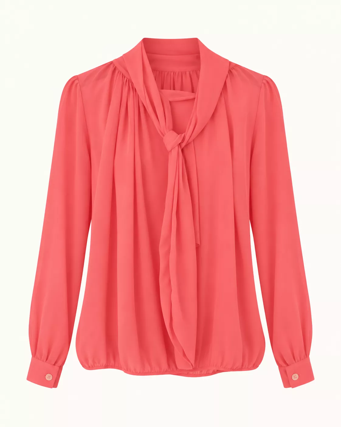 Blouse corail à col lavallière