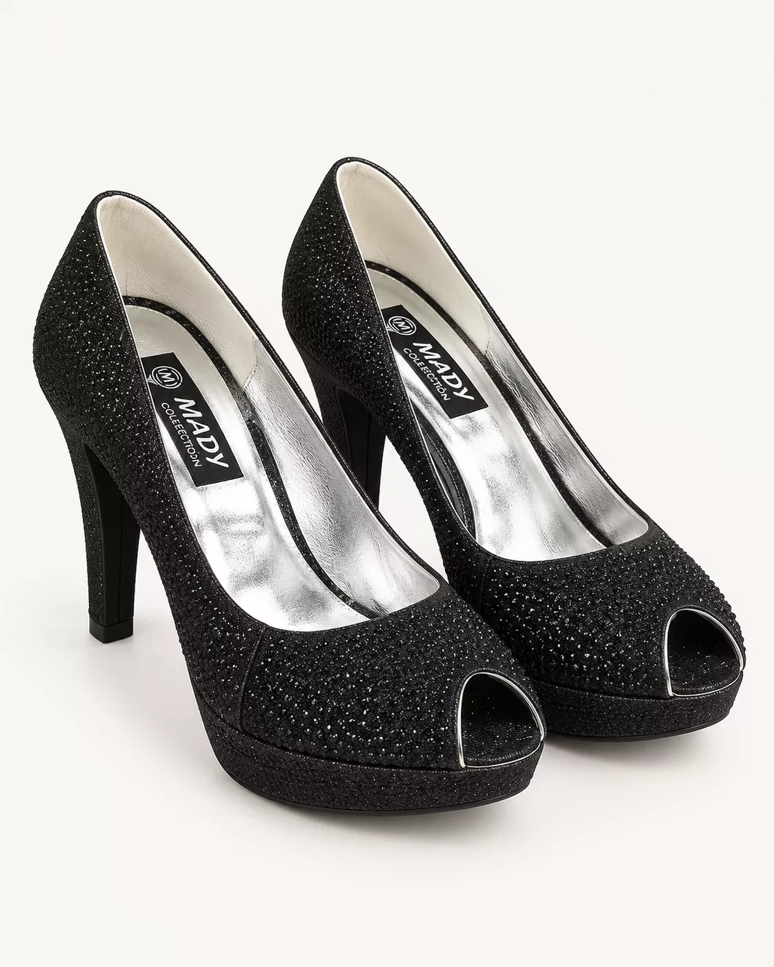 Escarpins à talons noirs pailletés