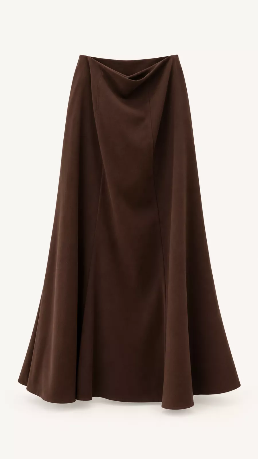 Jupe évasée marron chocolat