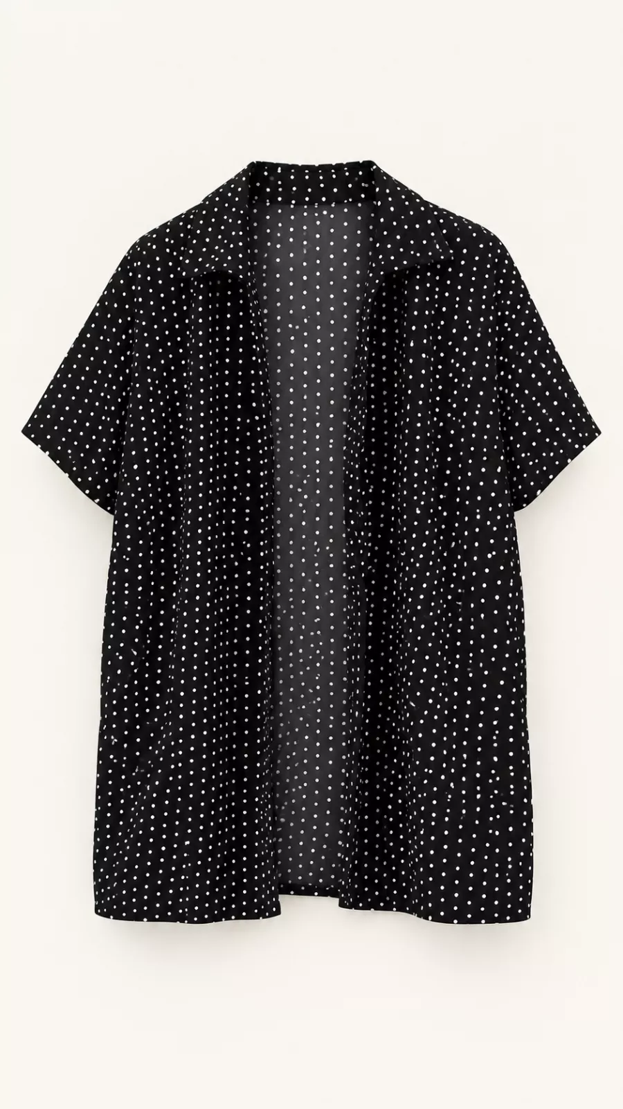 Chemise noire à pois blancs