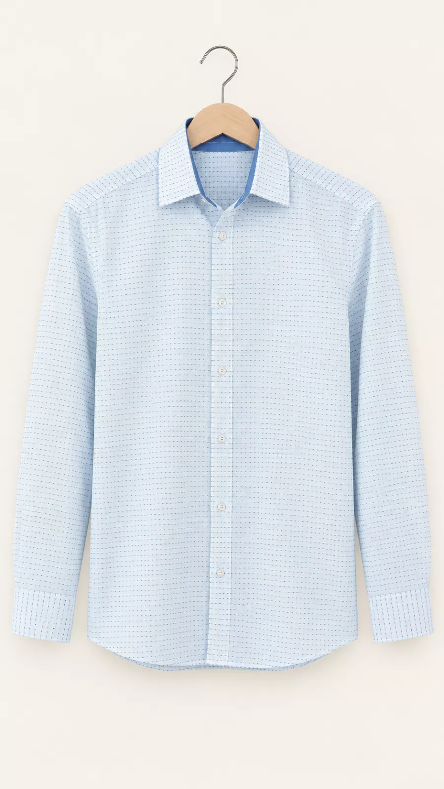 Chemise Homme Bleu Ciel à Micro-Motifs