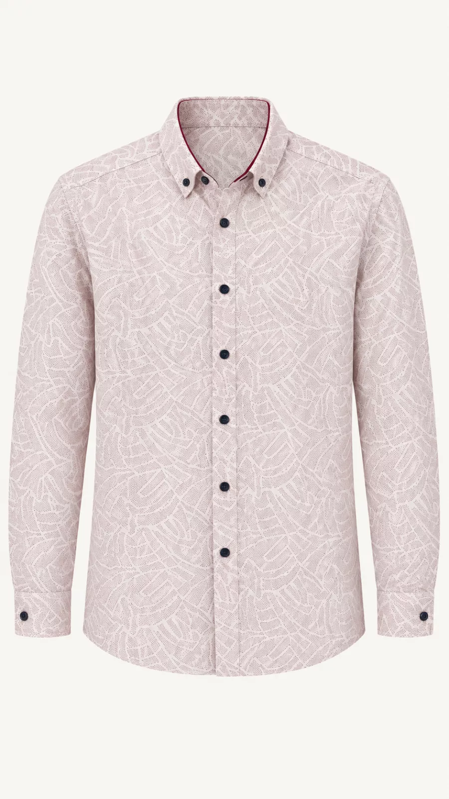 Chemise rose poudré à motifs géométriques