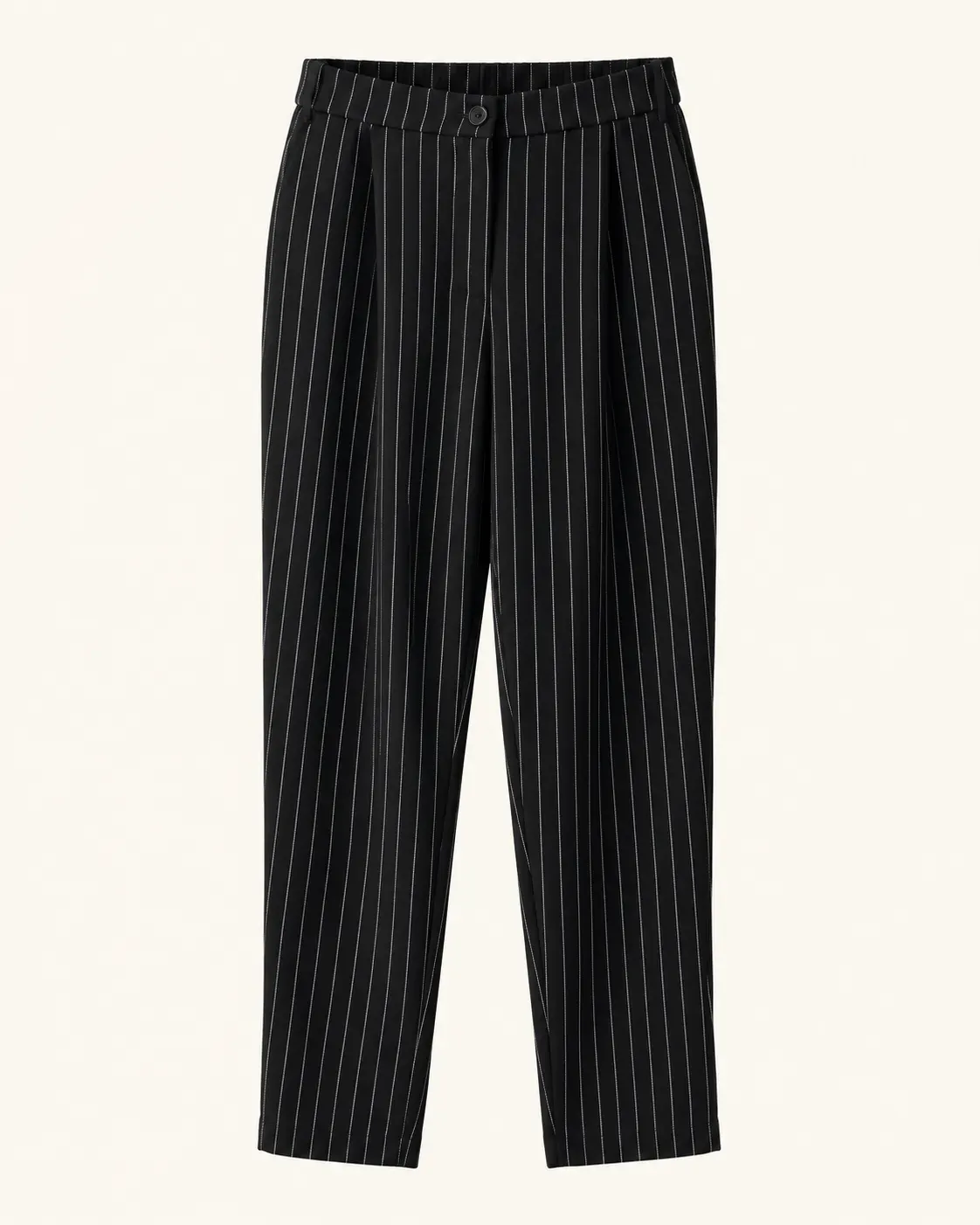 Pantalon noir à fines rayures